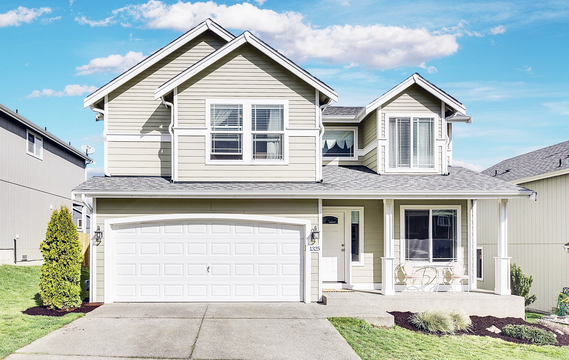 suburban home in sunlight